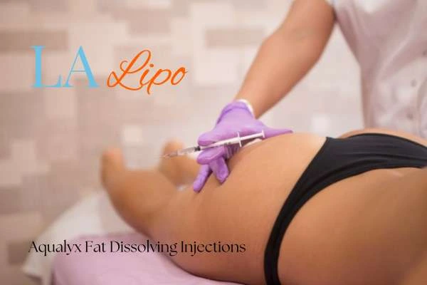 Woman having fat dissolving injections Essex on thighs