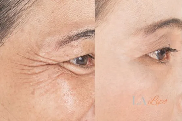 Before and after results of woman - HI-fu wrinkles reduction treatment Essex