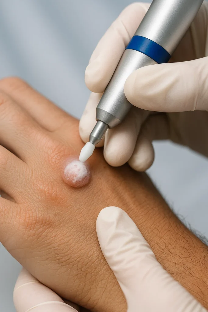 example of wart removal Essex using cryopen