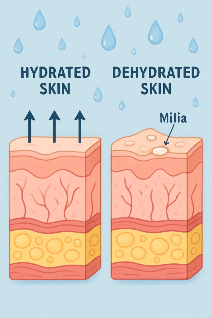 The importance of hydration and milia production Essex
