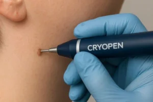Person receiving skin tag removal Essex