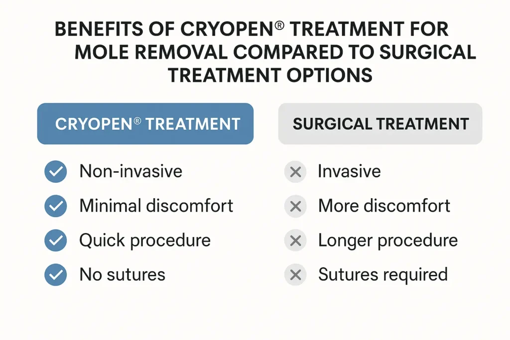 Benefits of facial mole removal Essex - call our team today to book a consultation